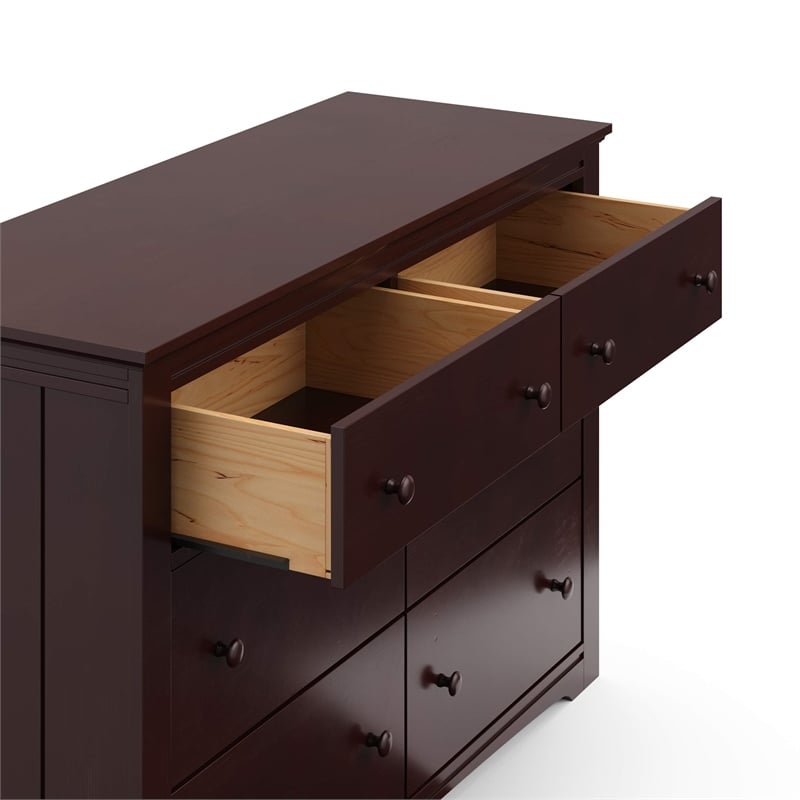 Stork Craft USA Graco Hadley 6-Drawer Wood Double Dresser in Espresso