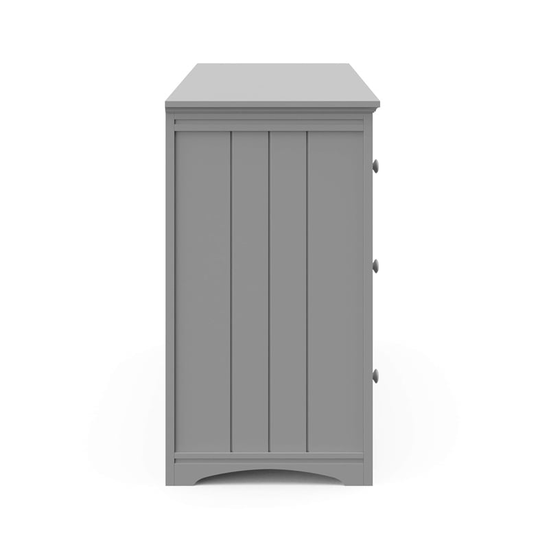 Stork Craft USA Graco Hadley 6-Drawer Wood Double Dresser in Pebble Gray