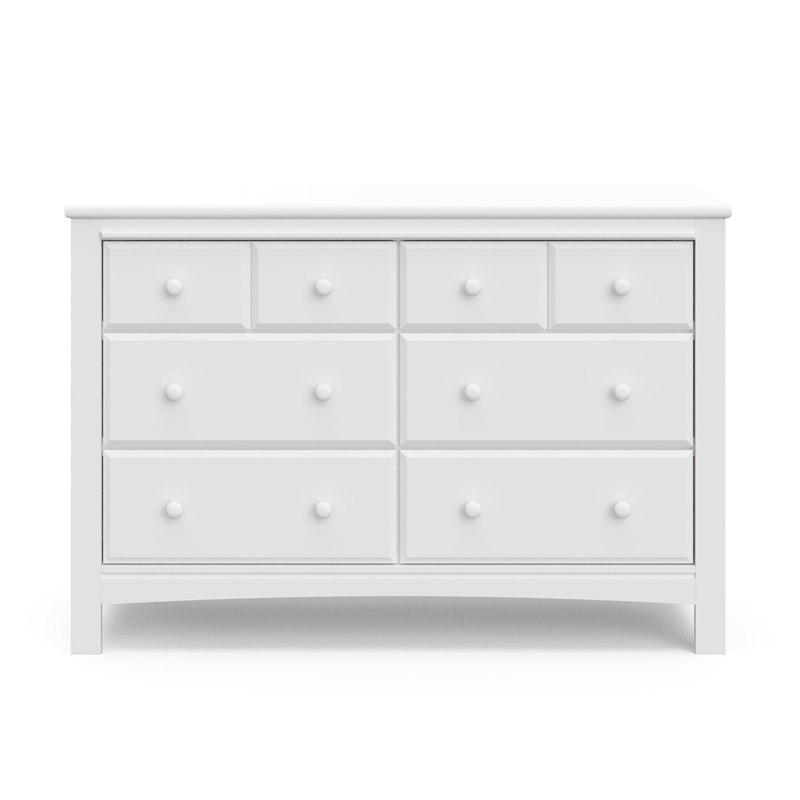 Stork Craft USA Graco Benton 6-Drawer Wood Double Dresser in White