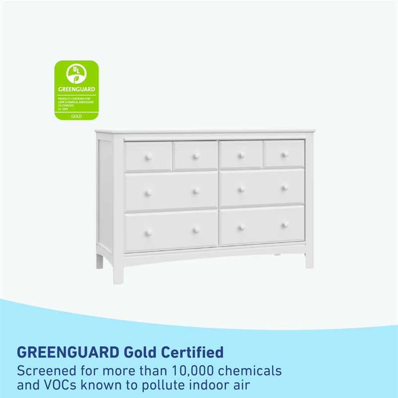 Stork Craft USA Graco Benton 6-Drawer Wood Double Dresser in White