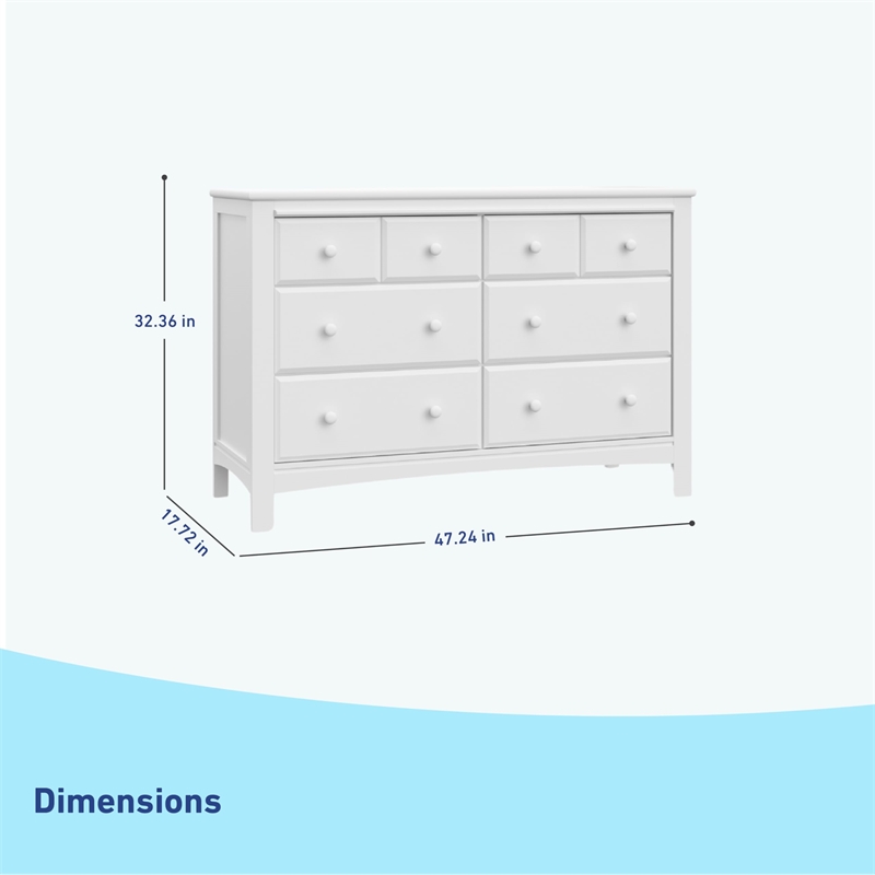 Stork Craft USA Graco Benton 6-Drawer Wood Double Dresser in White