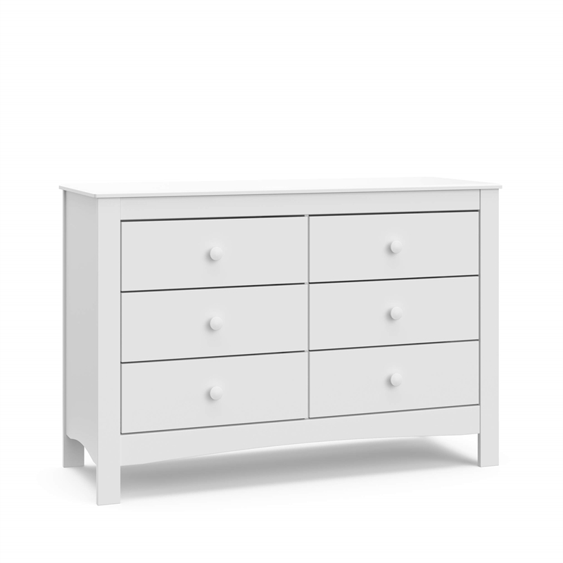 Stork Craft USA Graco Noah 6-Drawer Engineered Wood Double Dresser in White