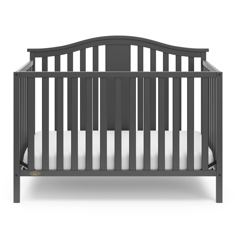 Stork Craft USA Graco Solano Wood 4-in-1 Convertible Crib in Gray