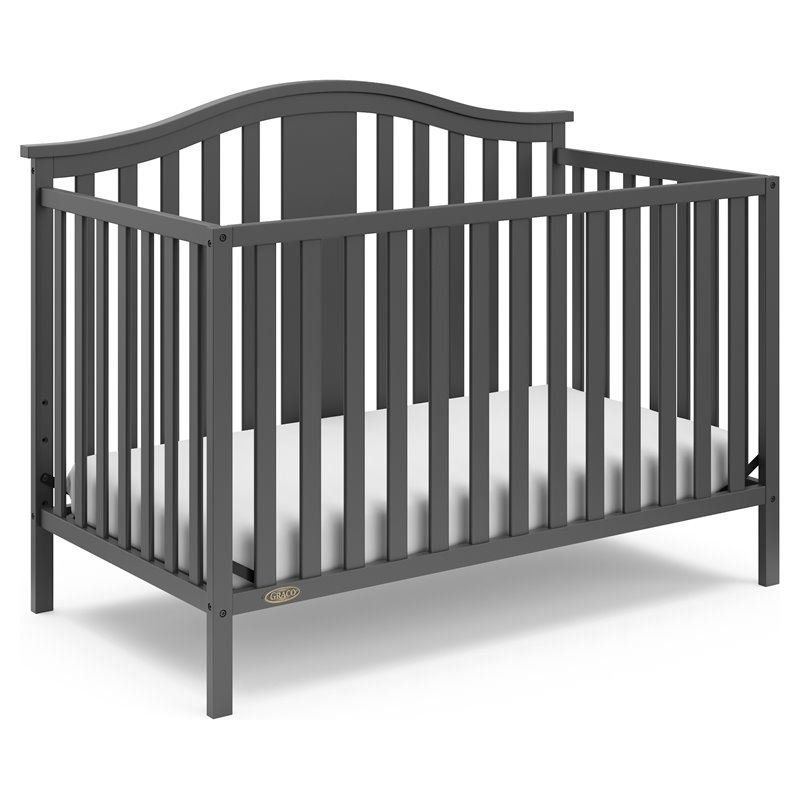 Stork Craft USA Graco Solano Wood 4-in-1 Convertible Crib in Gray