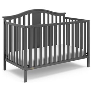 Stork Craft USA Graco Solano Wood 4-in-1 Convertible Crib in Gray