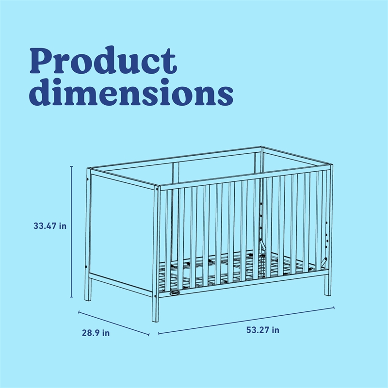 Stork Craft USA Graco Theo Wood 3-in-1 Convertible Crib in Black