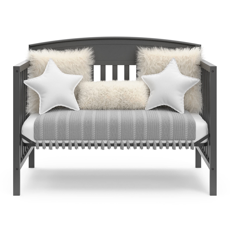 Stork Craft USA Graco Benton Wood 4-in-1 Convertible Crib in Gray