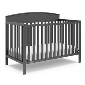 Stork Craft USA Graco Benton Wood 4-in-1 Convertible Crib in Gray