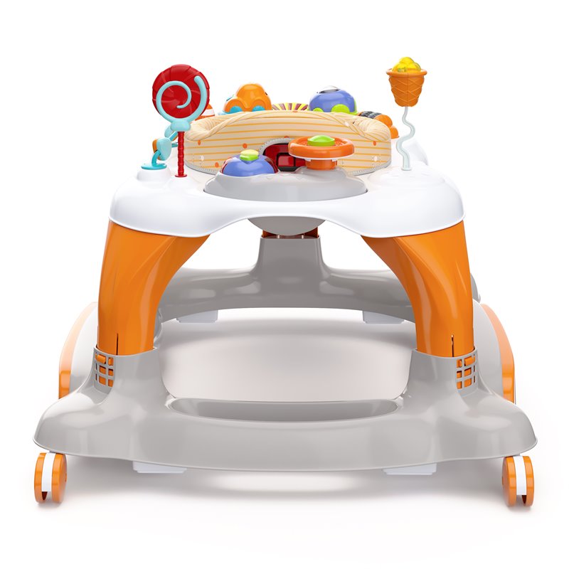 Stork Craft USA 3-in-1 Plastic Activity Walker with Jump Board in Orange