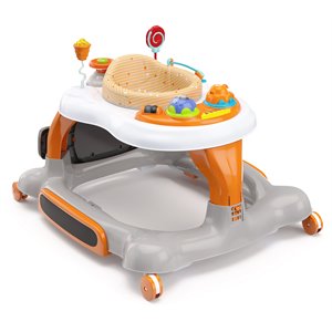Stork Craft USA 3-in-1 Plastic Activity Walker with Jump Board in Orange