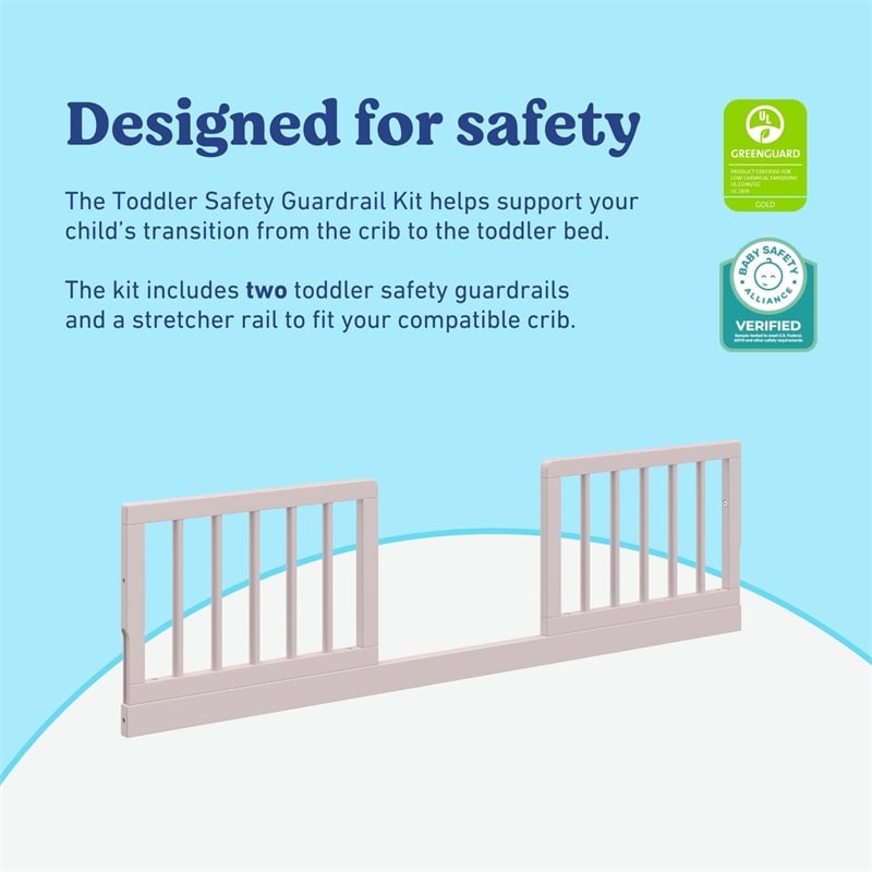 Stork Craft USA Graco Universal Wood Toddler Safety Guardrail Kit-Dowel in Gray