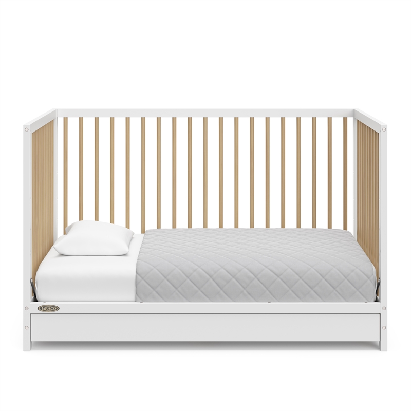 Stork Craft USA Teddi 5-in-1 Wood Convertible Crib w/ Drawer in White/Driftwood