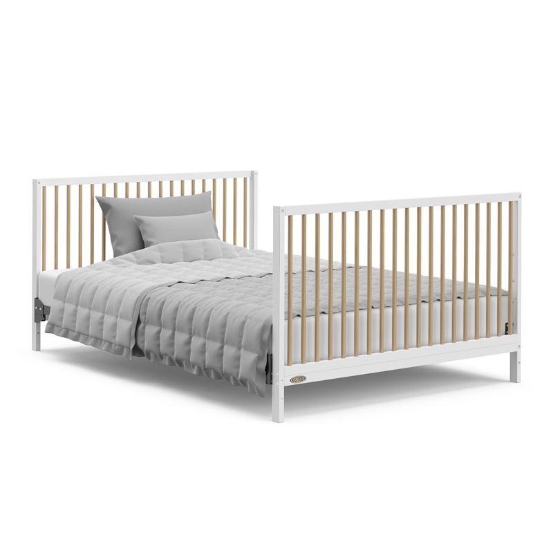 Stork Craft USA Teddi 5-in-1 Wood Convertible Crib w/ Drawer in White/Driftwood
