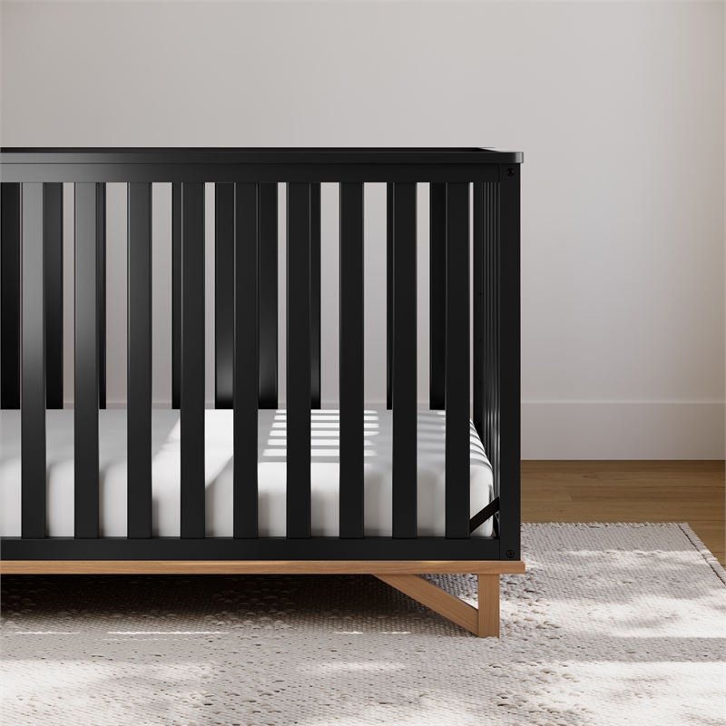 Stork Craft USA Santa Monica 5-in-1 Engineered Wood Convertible Crib in Black
