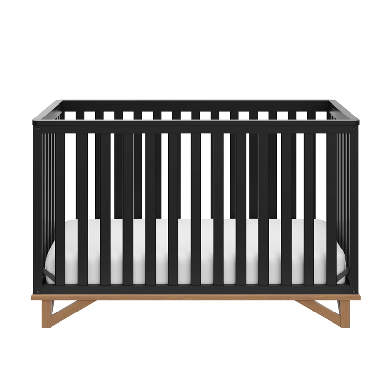 Stork Craft USA Santa Monica 5-in-1 Engineered Wood Convertible Crib in Black