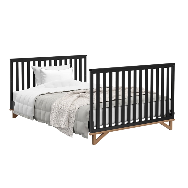 Stork Craft USA Santa Monica 5-in-1 Engineered Wood Convertible Crib in Black