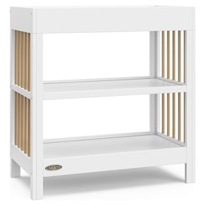 Stork Craft USA Teddi Wood Changing Table with Changing Pad in Driftwood/White