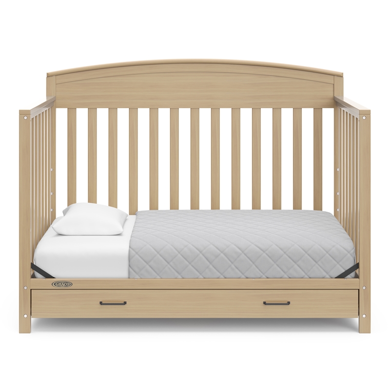 Stork Craft USA Benton 5-in-1 Wood Convertible Crib with Drawer in Driftwood