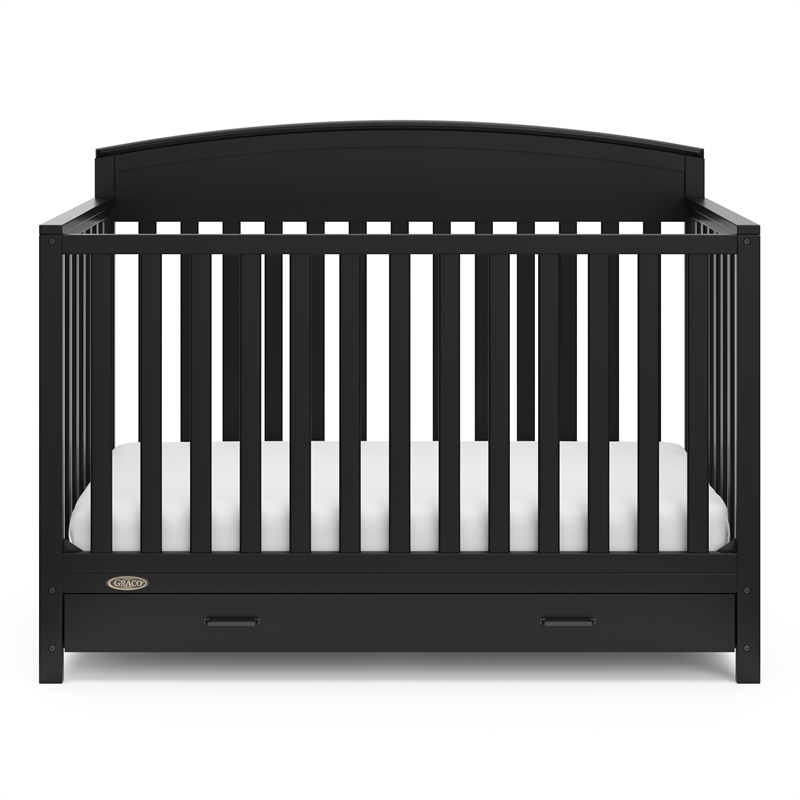 Stork Craft USA Benton 5-in-1 Wood Convertible Crib with Drawer in Black