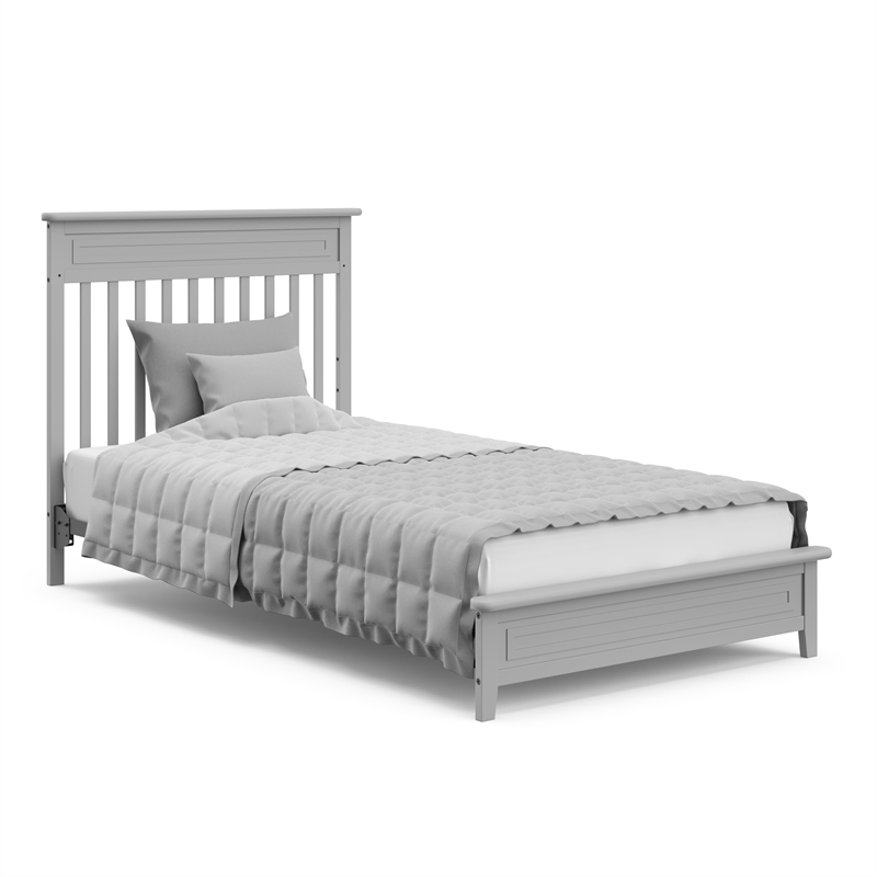 Stork Craft USA Petal 4-in-1 Engineered Wood Convertible Mini Crib in Gray
