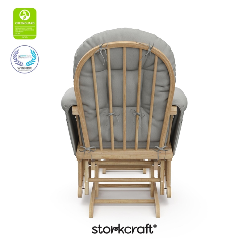 Storkcraft Hoop Glider and Ottoman - Natural with Light Gray