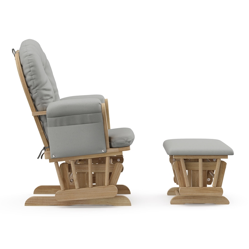 Storkcraft Hoop Glider and Ottoman - Natural with Light Gray