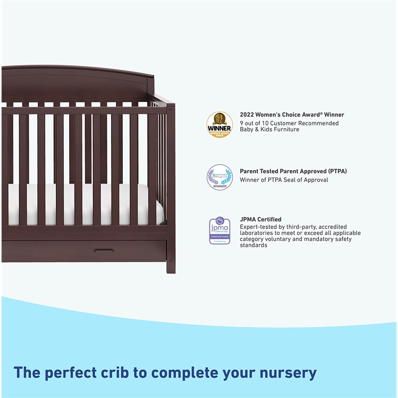 Graco Benton 5-in-1 Convertible Crib with Drawer - Espresso