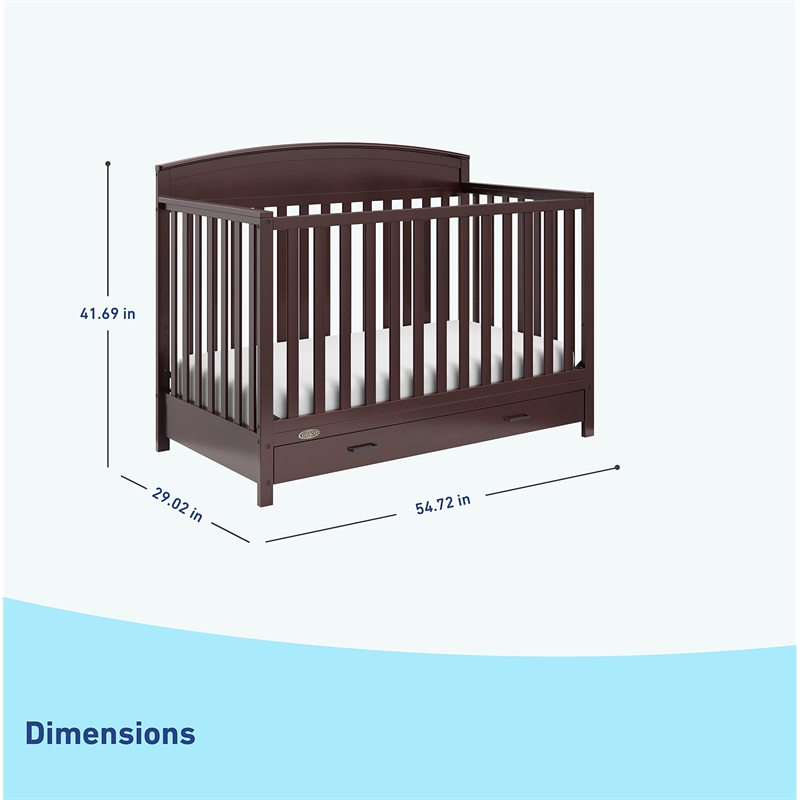 Graco Benton 5-in-1 Convertible Crib with Drawer - Espresso