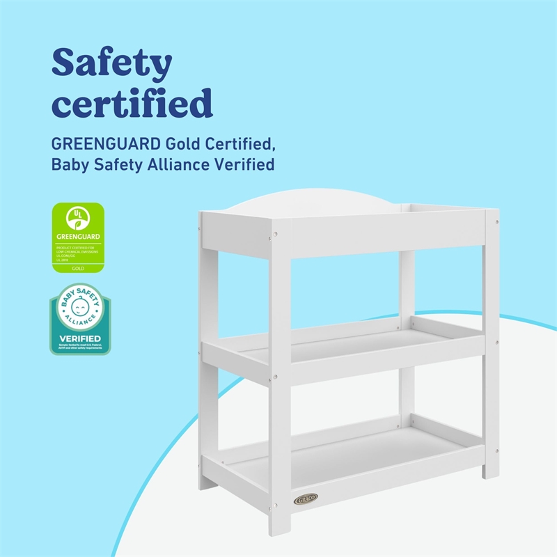 Graco Customizable Changing Table with Water-Resistant Changing Pad - White