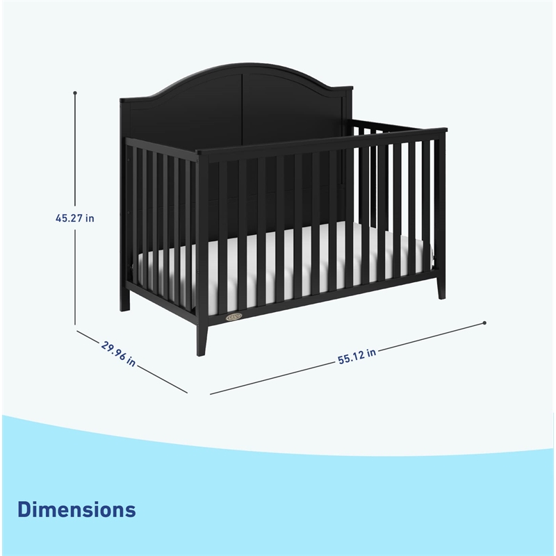 Graco Wilfred 5-in-1 Convertible Crib - Black