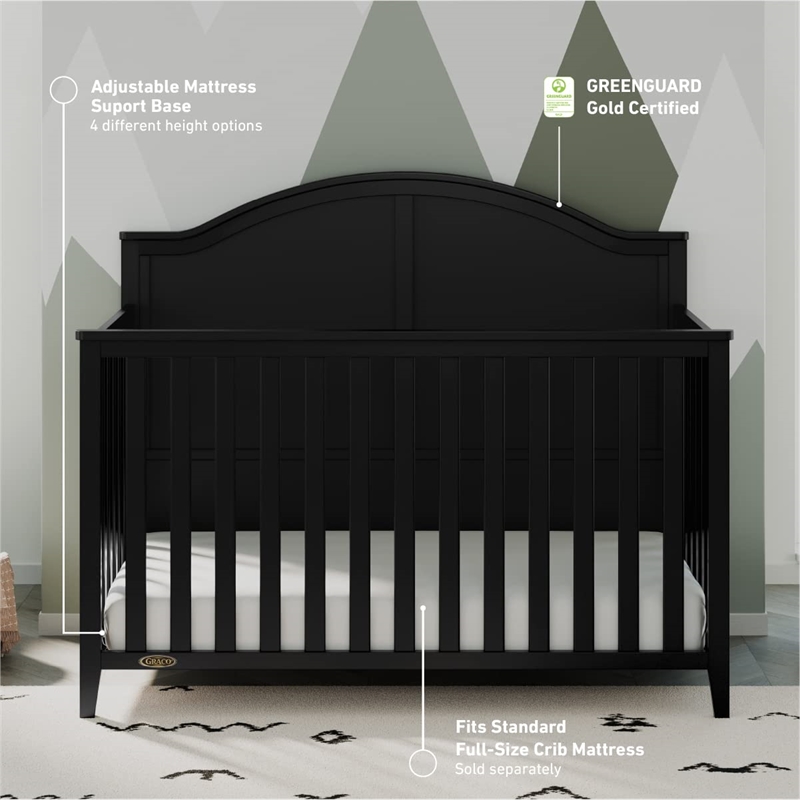 Graco Wilfred 5-in-1 Convertible Crib - Black