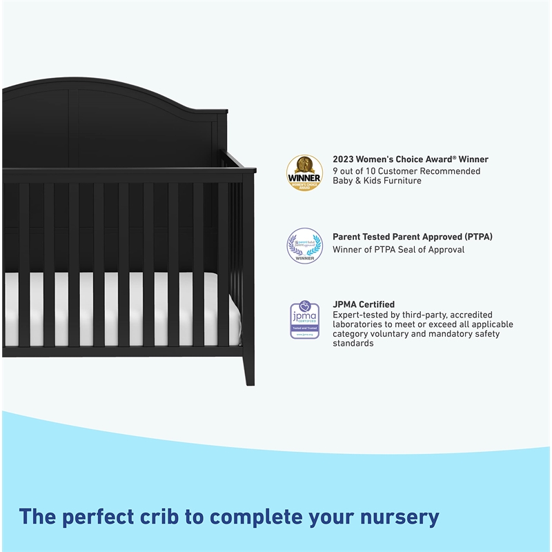 Graco Wilfred 5-in-1 Convertible Crib - Black