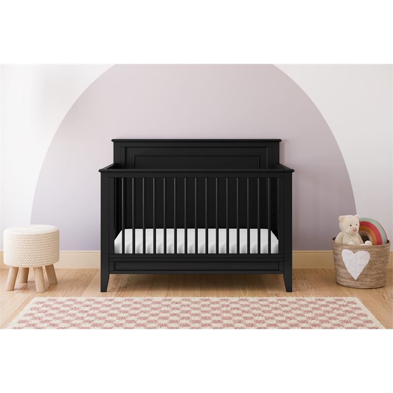 Storkcraft Solstice 4 in 1 Convertible Crib in Black