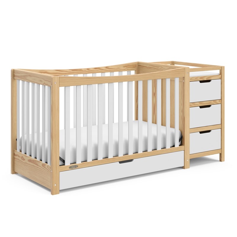 Graco Remi Crib/Changer with Premium Foam Crib & Toddler Mattress White/Natural