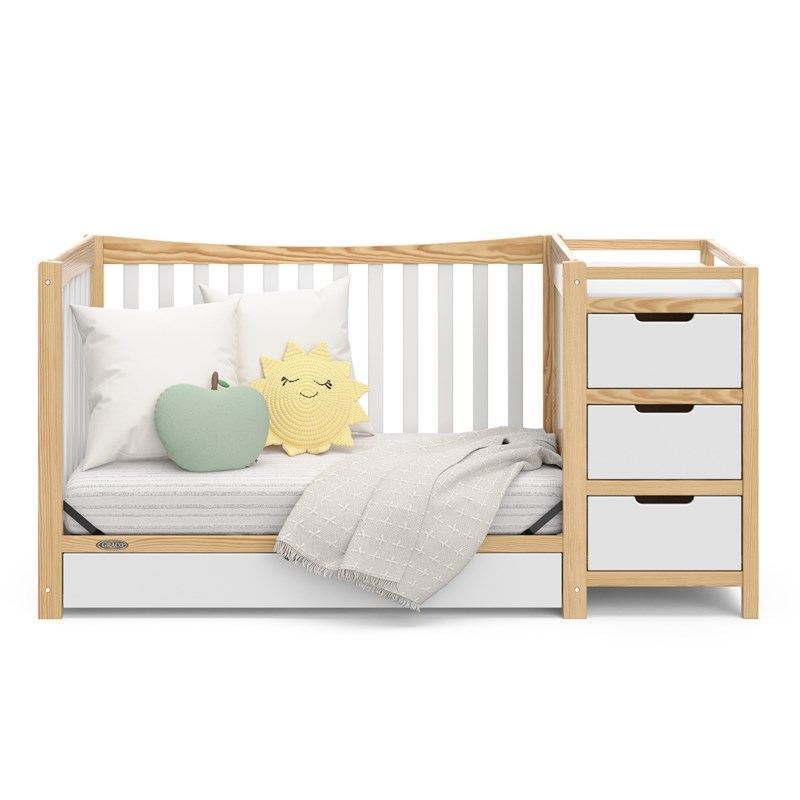 Graco Remi Crib/Changer with Premium Foam Crib & Toddler Mattress White/Natural