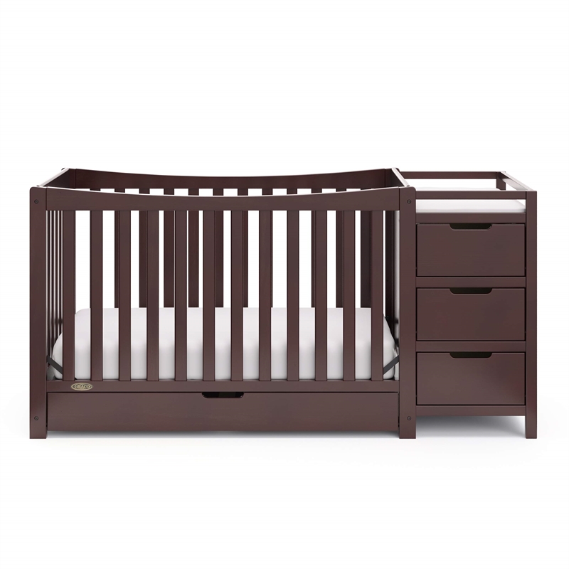 Graco Remi Crib & Changer with Premium Foam Crib & Toddler Mattress - Espresso