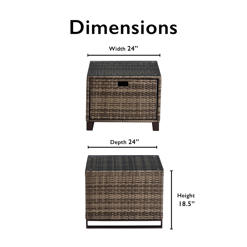 Tommy Hilfiger Oceanside Outdoor Side Table with Storage in Brown
