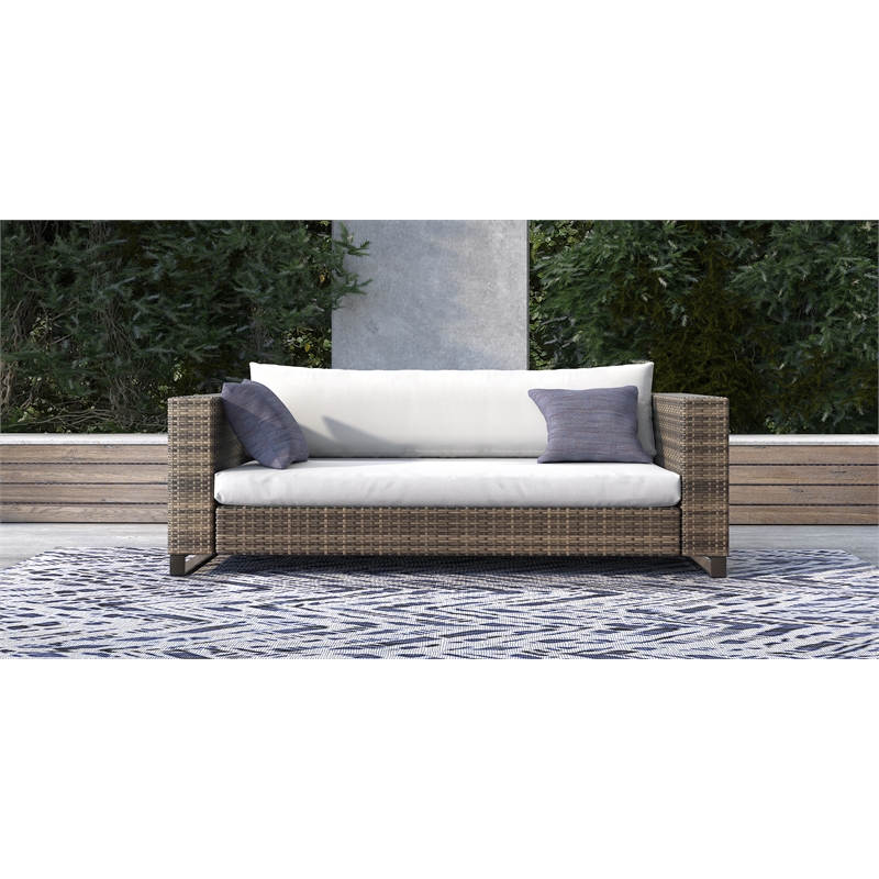 Tommy Hilfiger Oceanside Outdoor Loveseat in Gray and Brown