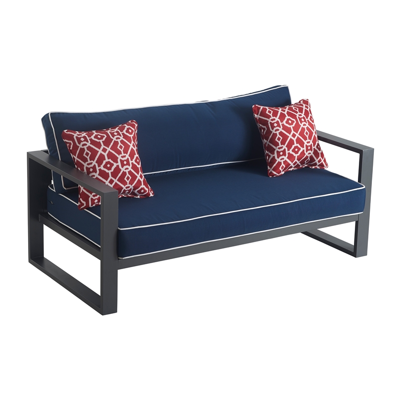 Tommy Hilfiger Monterey Outdoor Sofa in Gray Gunmetal