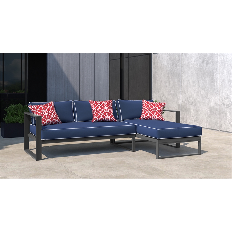 Tommy Hilfiger Monterey Outdoor Sectional in Gray Gunmetal