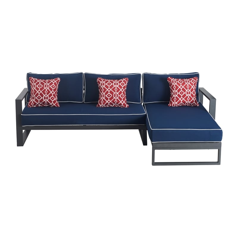 Tommy Hilfiger Monterey Outdoor Sectional in Gray Gunmetal
