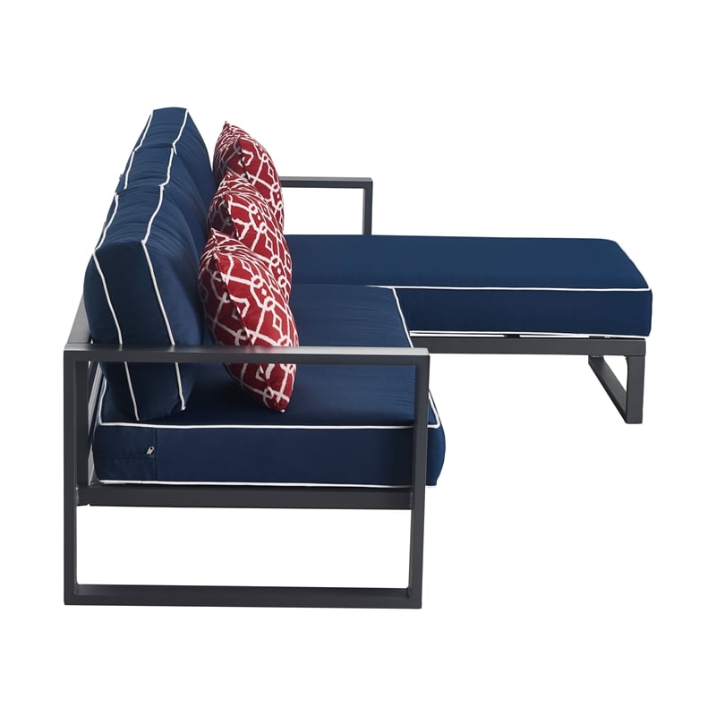 Tommy Hilfiger Monterey Outdoor Sectional in Gray Gunmetal
