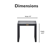 Tommy Hilfiger Hampton Outdoor Side Table with Gray Pebbled Glass