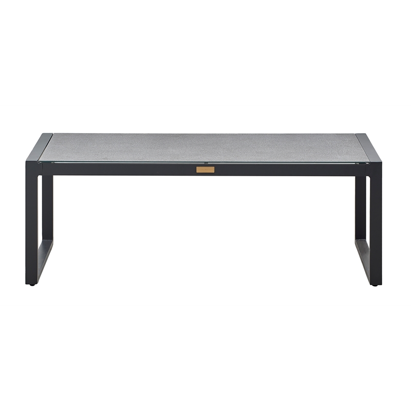Tommy Hilfiger Hampton Outdoor Coffee Table Gray Pebbled Glass