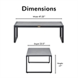 Tommy Hilfiger Hampton Outdoor Coffee Table Gray Pebbled Glass