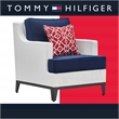 Tommy Hilfiger Hampton Outdoor Mesh Chair with Cushions White and Navy