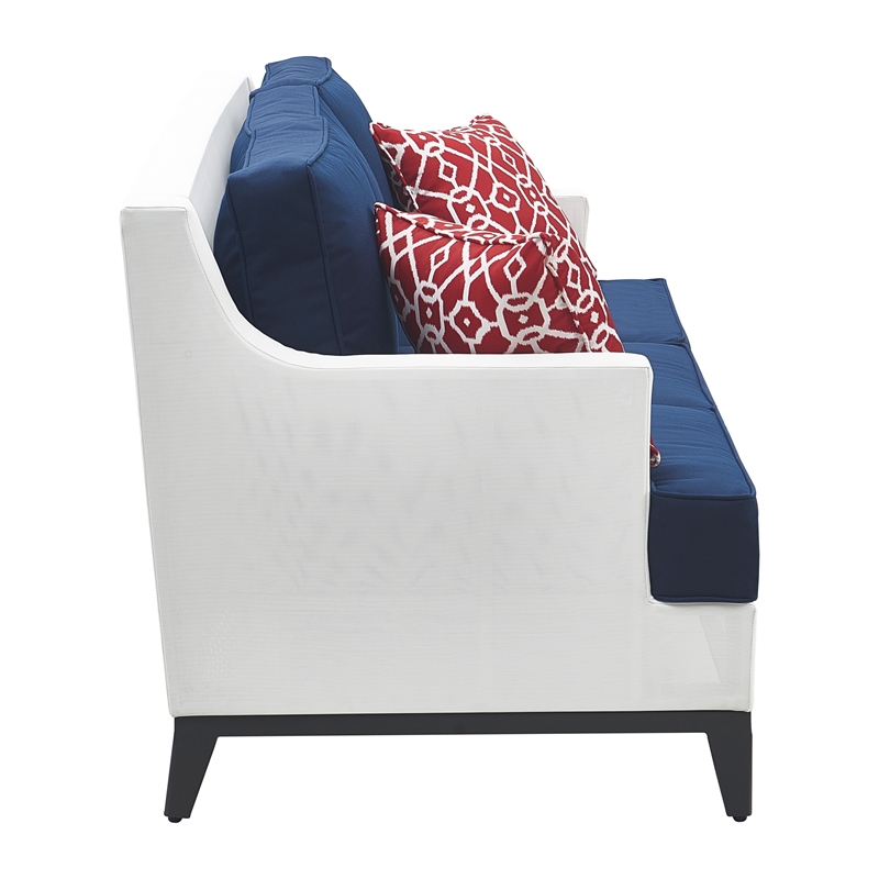 Tommy Hilfiger Hampton Outdoor Mesh Sofa Coastal White and Navy