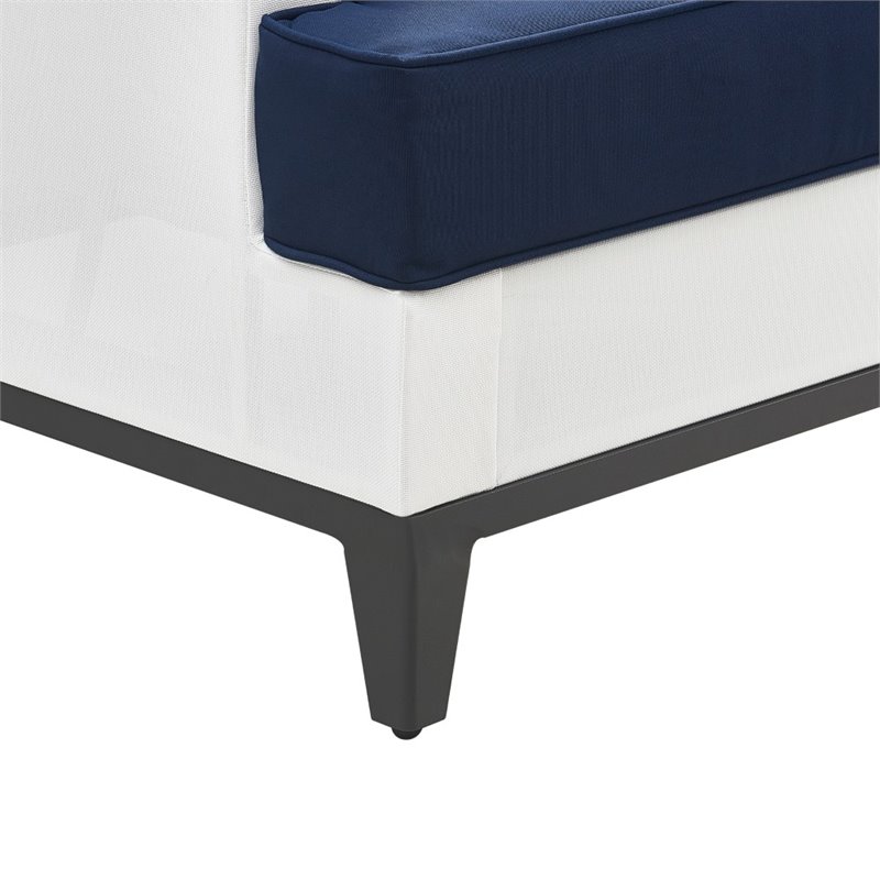 Tommy Hilfiger Hampton Outdoor Mesh Sectional Coastal White and Navy