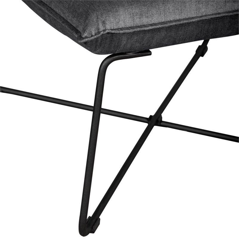 Tommy Hilfiger Ellington Armless Lounge Chair in Dark Charcoal
