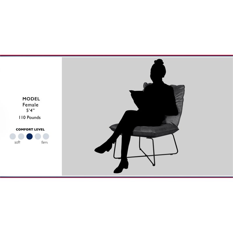 Tommy Hilfiger Ellington Armless Lounge Chair in Dark Charcoal